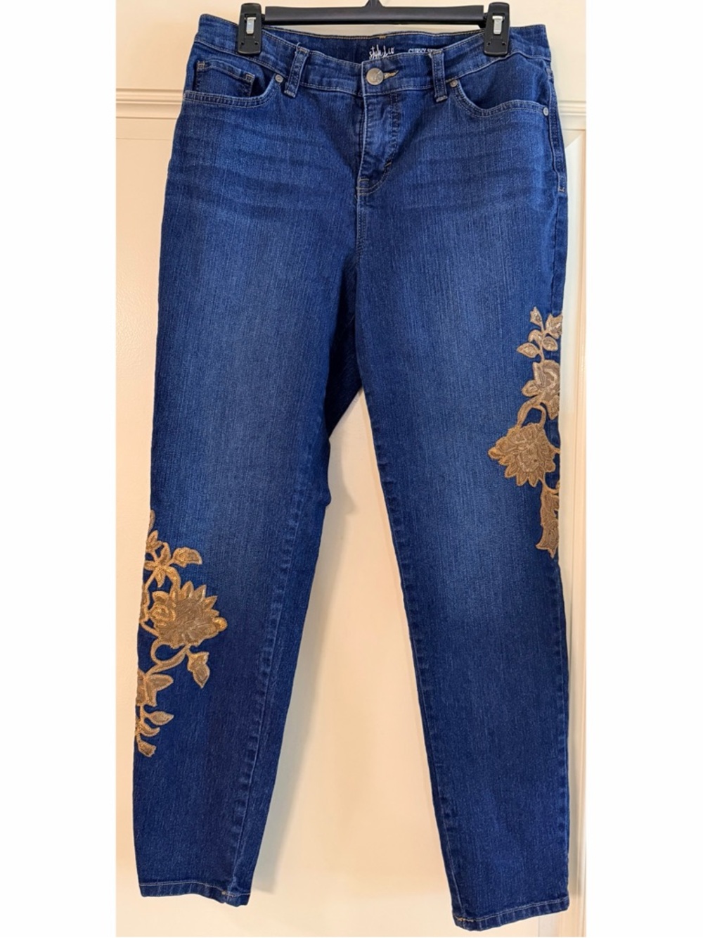 Style & Co. Curvy Skinny Jeans in Dark Blue Denim